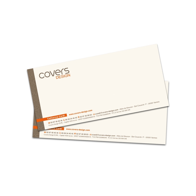 Cartes de Correspondance Relief Mat 10,5x21 par 100 + 100