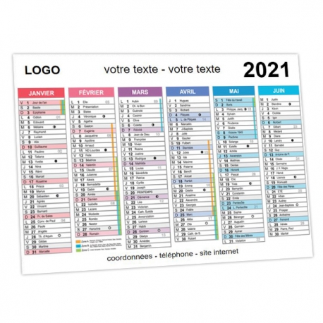 Calendrier mural, plusieurs formats