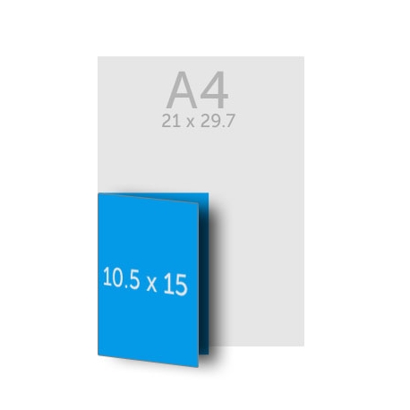 Brochure A5 (21 x 15 cm) pliée en A6 (10.5 x 15 cm) 